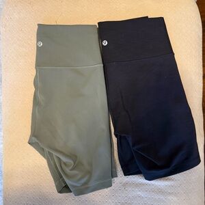 Lululemon Olive/Grey and Black Wundertrain Shorts